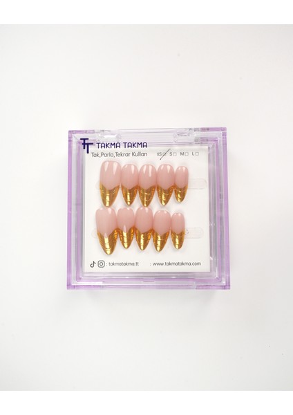 10'lu Ten Uzun Badem UBD1552 Tekrar Kullanılabilir El Yapımı Protez Takma Tırnak - Ten Rengi-S fiyatları