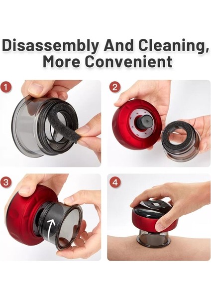 Şarjlı Vakumlu Anti Selülit Vantuz Işık Isıtma Bardak Hacemat Kupa Masaj Aleti indirimleri