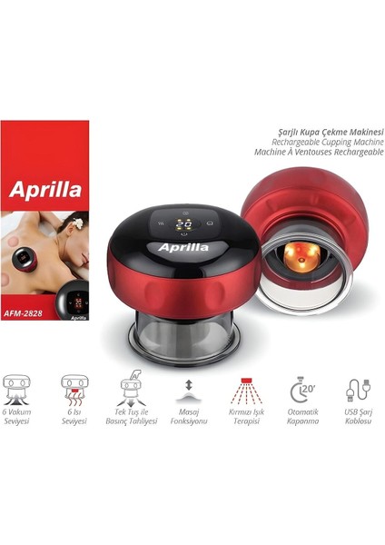 Şarjlı Kupa Çekme Kas Stimülatörü Hacamat Işık Tedavili Masaj Selülit ve Yağ Yakma fırsatları