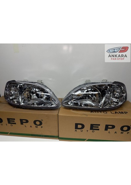 Honda Civic Ies Makyajlı Kasa Hatchback 1999-2001 Far Lambası Sağ-Sol Takım (Makyajlı Kasa-2 Far-Depo Marka) fiyatları