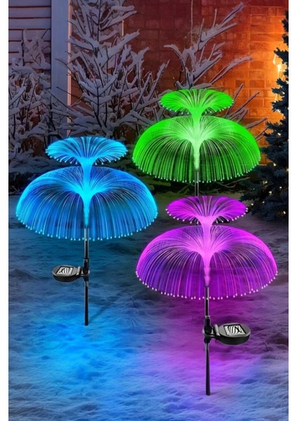 Solar Güneş Enerjili Denizanası Bahçe Lambası | 7 Renk Değiştiren Su Geçirmez LED Işık