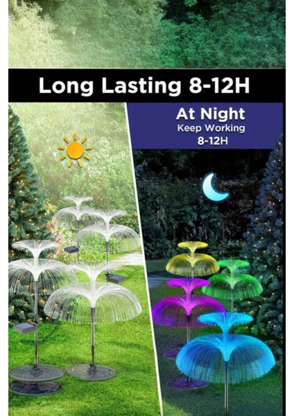 Solar Güneş Enerjili Denizanası Bahçe Lambası | 7 Renk Değiştiren Su Geçirmez LED Işık modelleri