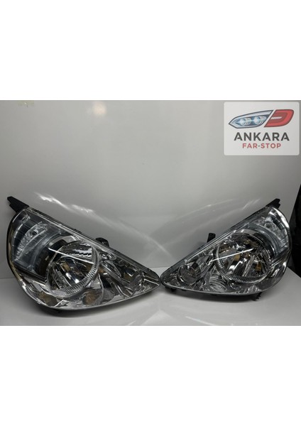 Honda Jazz 2002 - 2006 Ön Far Lambası Sağ - Sol Takım Manuel - Motorsuz (Içi Beyaz Tip - Toplam 2 Far)