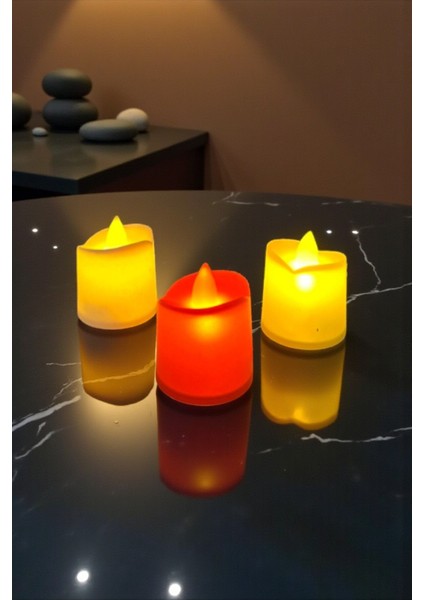 3’lü LED Elektronik Mum Işıkları Seti – Pilli Romantik Dekoratif Mum Seti
