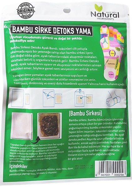 Ayak Detoks Detox Bantları Geceden Sabaha 10 Adet Natural Orijinal modelleri