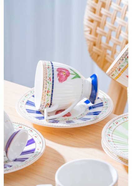 Fienne 6 Kişilik Porselen Kahve Fincan Takımı - 90 ml fırsatları