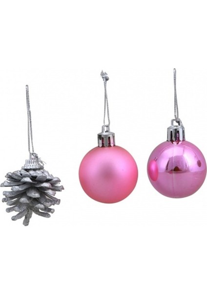 Yılbaşı Ağaç Süsü 12'li - Top Kozalak Ev Seti fiyatları