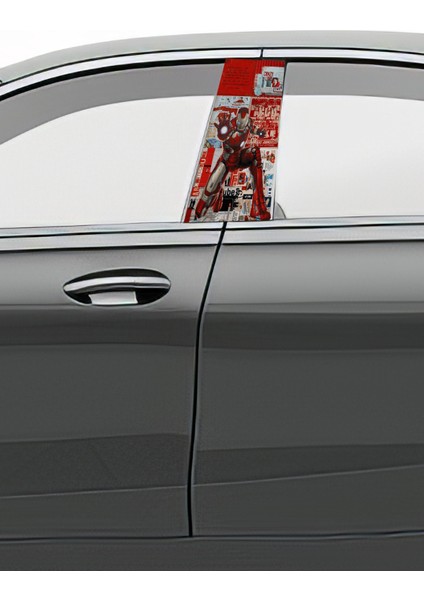 Araç Kapı Direk Kaplama Folyosu Desenli (Sağ Sol Takım) (2 Adet) - 22X50 cm