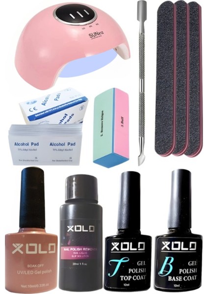 Kalıcı Oje Yapma Seti 20 Parça Klasik Renkler Top Base Top Coat Solüsyon Kronk Törpü Uv LED Seti