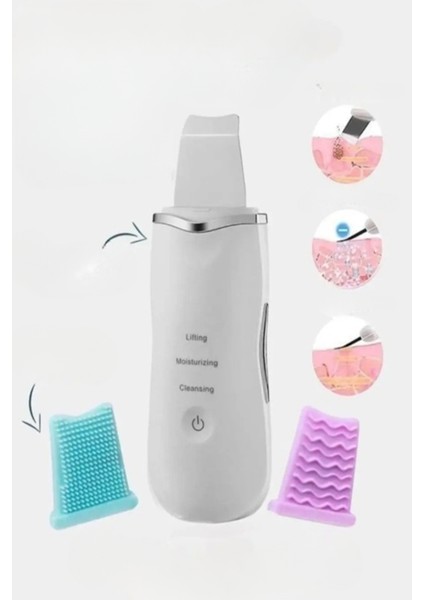 Ultrasonik Yüz Spatulası Cilt Temizleyici Nemlendirici ve Lifting Cihazı Kablosuz