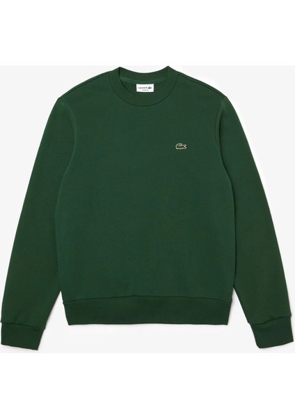 Erkek Yeşil Bisiklet Yaka Klasik Fit Sweatshirt modelleri