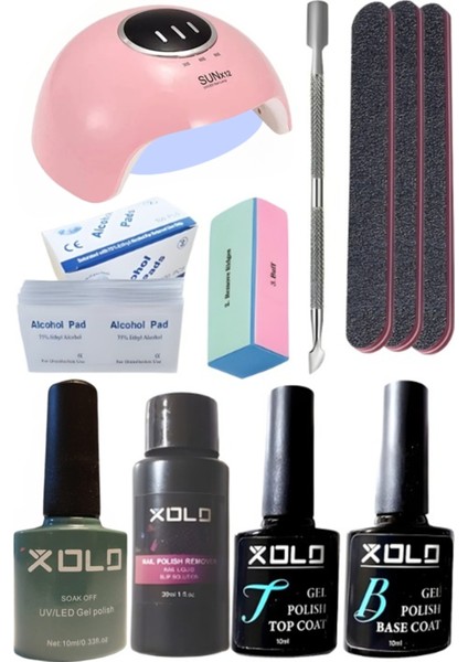 Kalıcı Oje Yapma Seti 20 Parça Klasik Renkler Top Base Top Coat Solüsyon Kronk Törpü Uv LED Seti