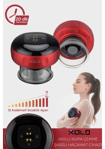 Smart Şarjlı Kupa Çekme Işık Tedavili Hacamat Masaj Vakum Cihazı