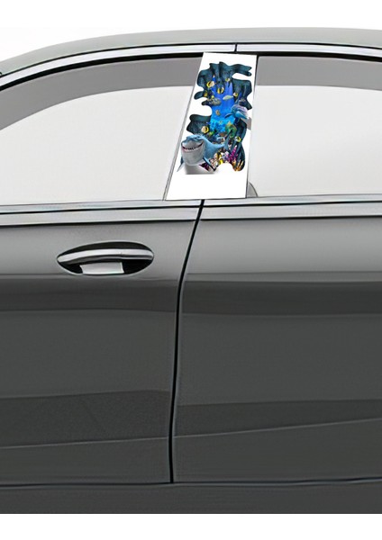 Araç Kapı Direk Kaplama Folyosu Desenli (Sağ Sol Takım) (2 Adet) - 22X50 cm