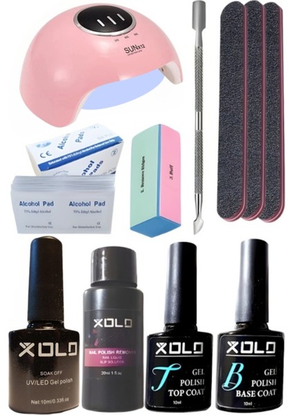 Kalıcı Oje Yapma Seti 20 Parça Klasik Renkler Top Base Top Coat Solüsyon Kronk Törpü Uv LED Seti