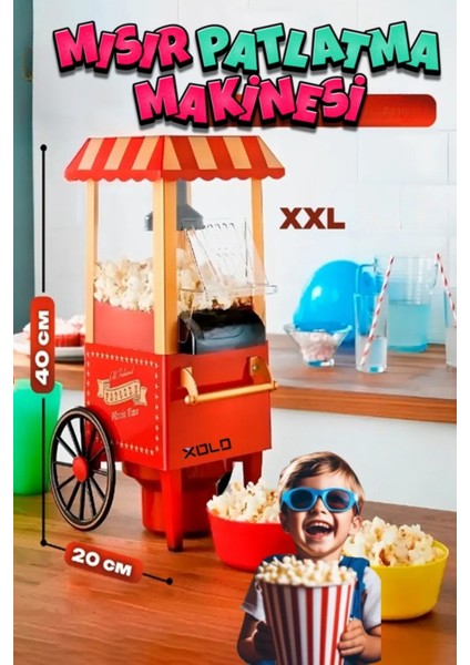 Ev Tipi Nostaljik Mısır Patlatma Makinesi Yağsız Xxl Model