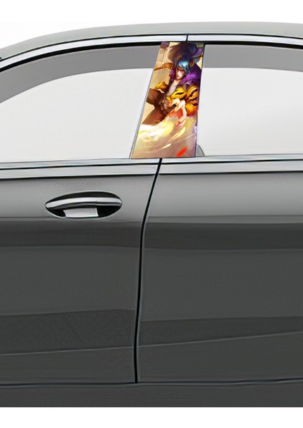 Araç Kapı Direk Kaplama Folyosu Desenli (Sağ Sol Takım) (2 Adet) - 22X50 cm