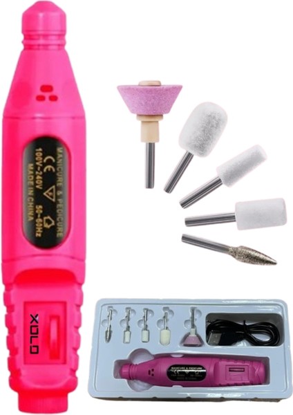 Elektrikli Tırnak Törpü Seti Manikür Pedikür Protez Tırnak Ayak Nasır Mantar Freze Makinesi