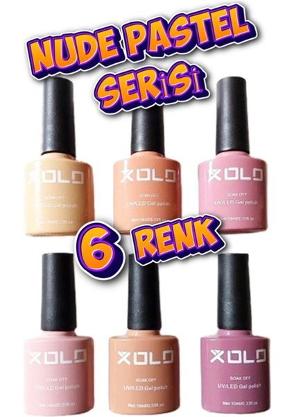 Nude Pastel Kalıcı Oje Seti 6X10ML 6 Farklı Renk Soak Of Polish Gel