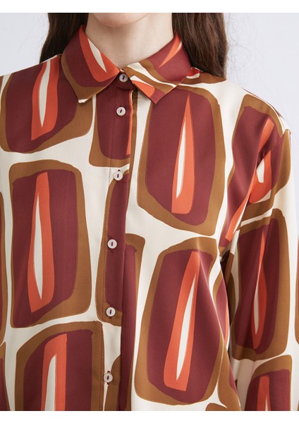 Yeni Sezon Desenli Saten Kadın Gömlek Tunik modelleri