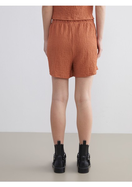 Yeni Sezon Beli Lastikli Dokulu Kadın Şort fırsatları