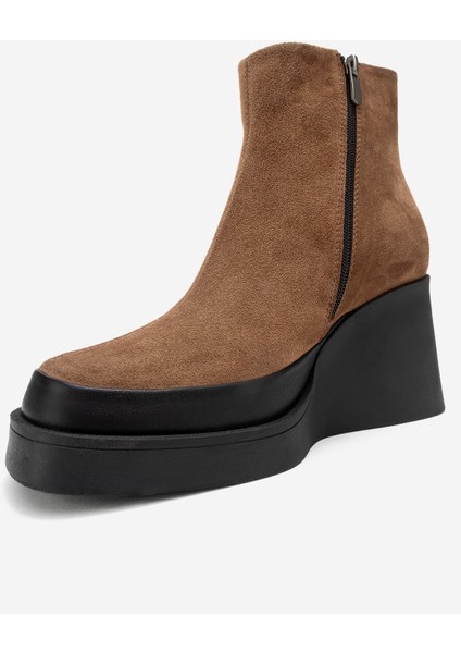 Lıvıa Taba Süet Hakiki Deri Kadın Dolgu Topuklu Bot fırsatları