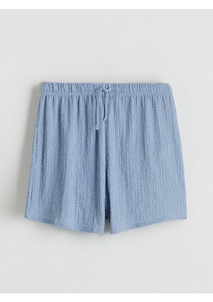 Yeni Sezon Beli Lastikli Dokulu Kadın Şort indirimleri