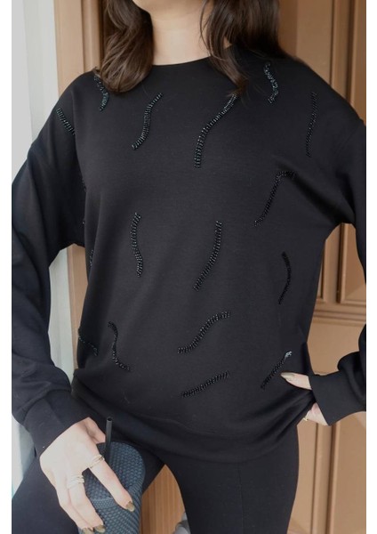 Günlük Uzun Kollu Bisiklet Yaka Basic Bluz/sweatshirt modelleri