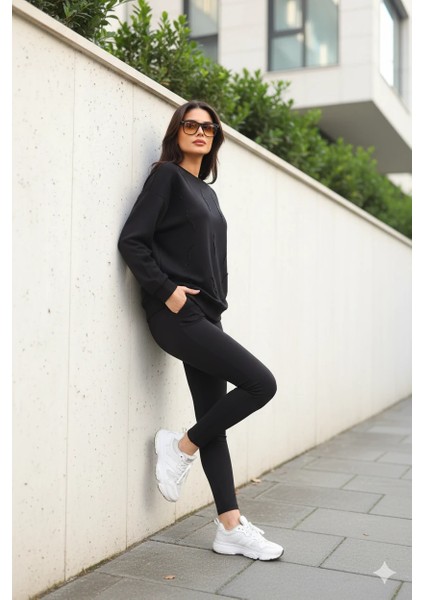 Günlük Uzun Kollu Bisiklet Yaka Basic Bluz/sweatshirt fırsatları