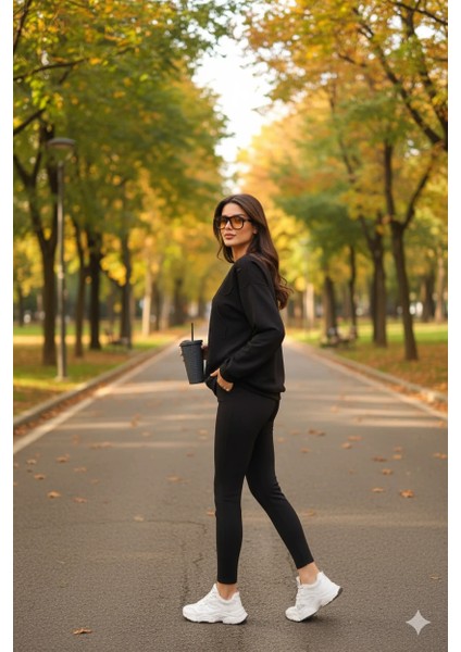 Günlük Uzun Kollu Bisiklet Yaka Basic Bluz/sweatshirt