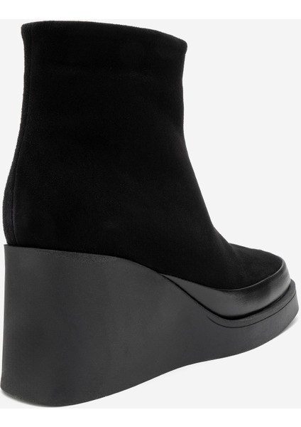 Lıvıa Siyah Süet Hakiki Deri Kadın Dolgu Topuklu Bot indirimleri