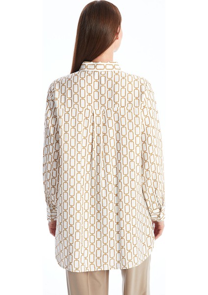 Yeni Sezon Hakim Yaka Desenli Uzun Kollu Kadın Tunik fırsatları