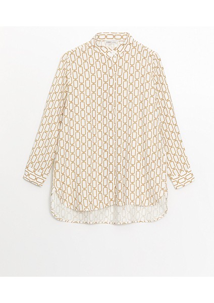 Yeni Sezon Hakim Yaka Desenli Uzun Kollu Kadın Tunik indirimleri