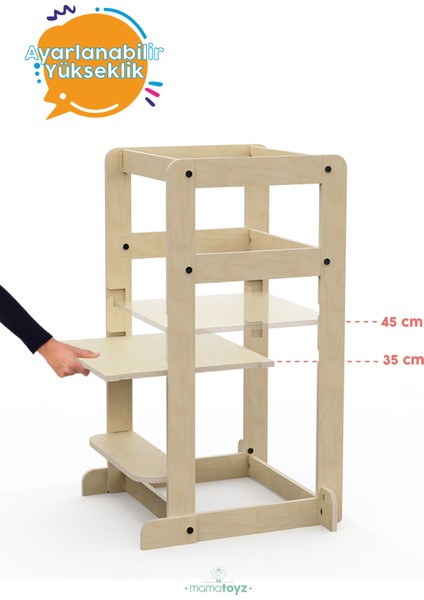 Kule Lite - Ahşap Çok Amaçlı ve Çok Hafif Öğrenme Kulesi