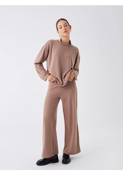 Lcwaıkıkı Basic Kahverengi Kadın Beli Lastikli Düz Eşofman Altı