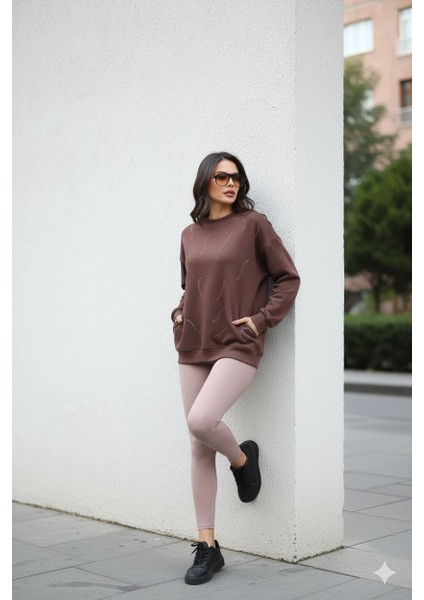 Günlük Uzun Kollu Bisiklet Yaka Basic Bluz/sweatshirt indirimleri