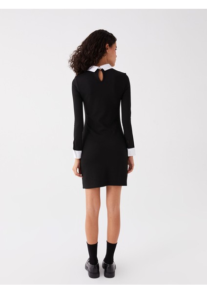 Yeni Sezon Gömlek Yaka Düz Uzun Kollu Elbise indirimleri