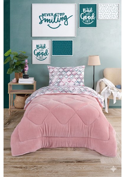 Diamond Lüx Wellsoft Tek Kişilik Çift Taraflı Yorgan + Yastık Kılıfı, Uyku Seti, Çeyiz Seti