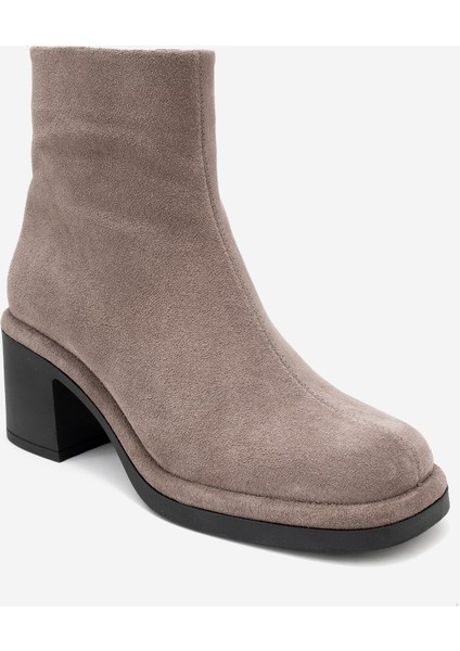 Junae Vizon Süet Hakiki Deri Kadın Kalın Topuklu Bot modelleri