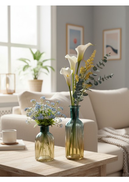 Varmatint | 2 'li Minimalist Dekor Çok Renkli Cam Vazo fırsatları