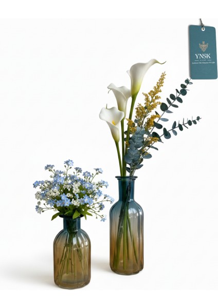 Varmatint | 2 'li Minimalist Dekor Çok Renkli Cam Vazo