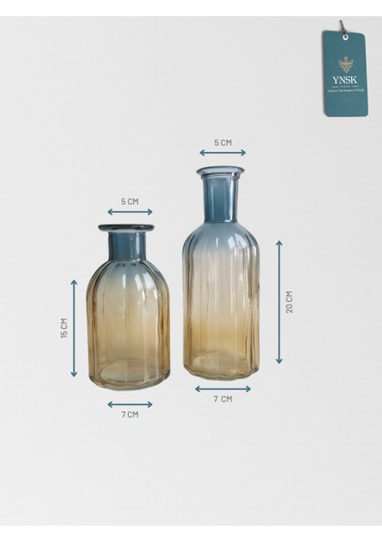 Varmatint | 2 'li Minimalist Dekor Çok Renkli Cam Vazo