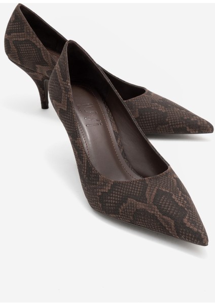 Marcus Kahverengi Desenli Kadın Topuklu Ayakkabı