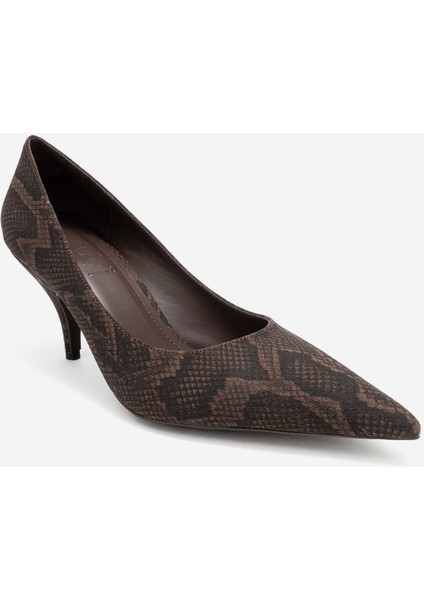 Marcus Kahverengi Desenli Kadın Topuklu Ayakkabı modelleri