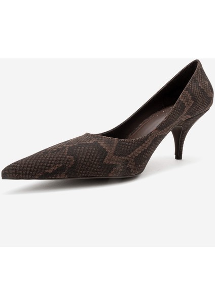 Marcus Kahverengi Desenli Kadın Topuklu Ayakkabı fırsatları