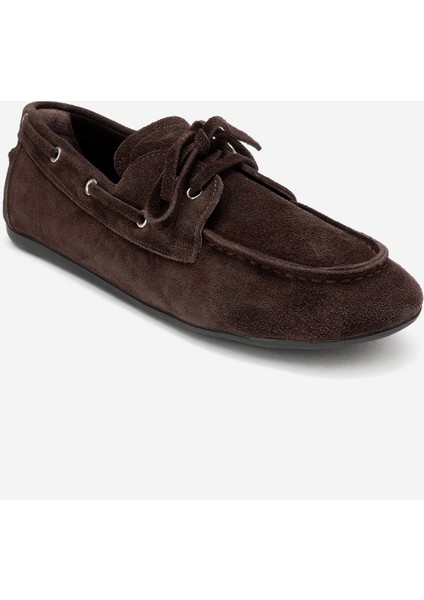 Serelıs Kahverengi Süet Hakiki Deri Bağcıklı Kadın Loafer Ayakkabı modelleri