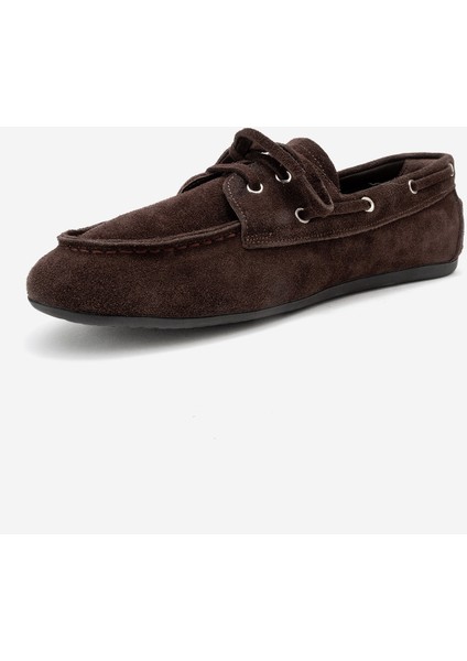 Serelıs Kahverengi Süet Hakiki Deri Bağcıklı Kadın Loafer Ayakkabı fırsatları