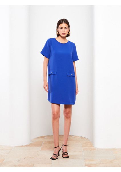 Yeni Sezon Bisiklet Yaka Düz Kısa Kollu Elbise fiyatları