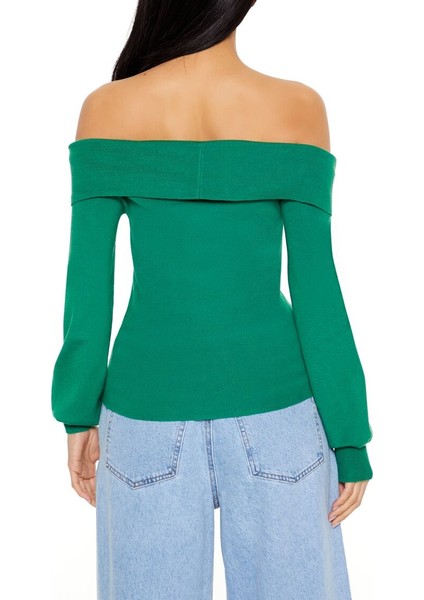 Vücuda Oturan Omuz Açık Kazak modelleri