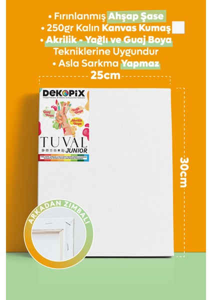 25X30CM Dikdörtgen Arkadan Zımbalı Premium Hazır Tuval Boş Tuval Tablo Boş Kanvas Tablo fırsatları
